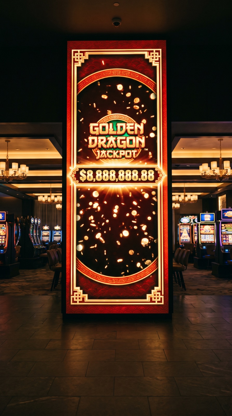 Gaming treatment on a tall LED portal